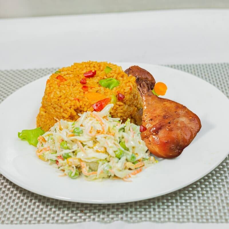 Everyone’s Loving This Irresistible GlowPrep Trio! Juicy Chicken, Fluffy Jollof Rice & Raisin Coleslaw