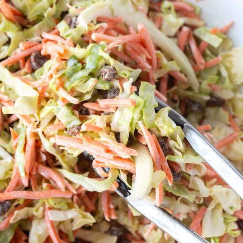 New Addiction Alert! Creamy Carrot, Apple & Raisin Coleslaw You Can’t Stop Eating
