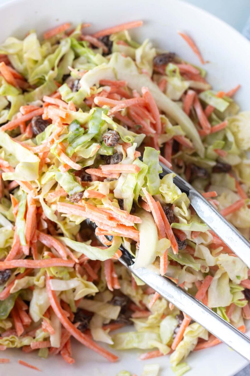 New Addiction Alert! Creamy Carrot, Apple & Raisin Coleslaw You Can’t Stop Eating